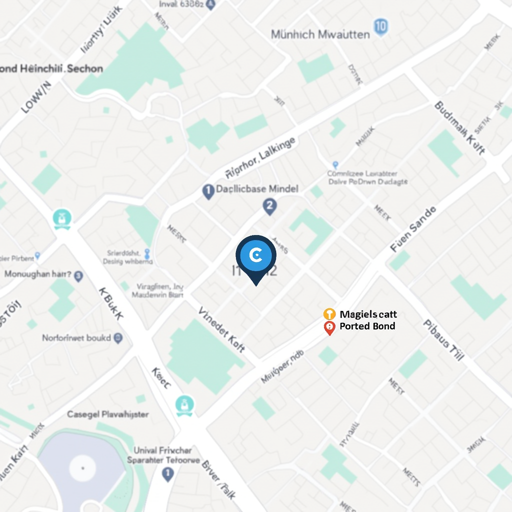 Map showing MacBoost Deutschland office location at Rosenheimer Straße 123, München, 81669, Germany with surrounding streets and landmarks in the Munich area